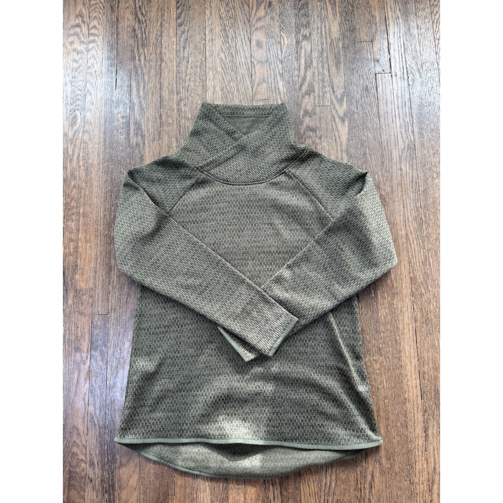 Columbia Women's Large Green Textured Cowl Neck Pullover Fleece Sweater L